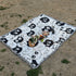 Black And White Coal Briquettes Bohemian Style Outdoor Picnic Blanket - 130*180cm Decorative Throw