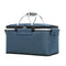 Nevy Blue Portable Aluminum Foil Insulated Picnic Basket with Zipper Lid, 40x20x23cm