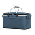 Nevy Blue Portable Aluminum Foil Insulated Picnic Basket with Zipper Lid, 40x20x23cm