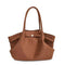 Dark Brown Elegant PU Tote Bag - Soft and Stylish Handbag for Everyday Use