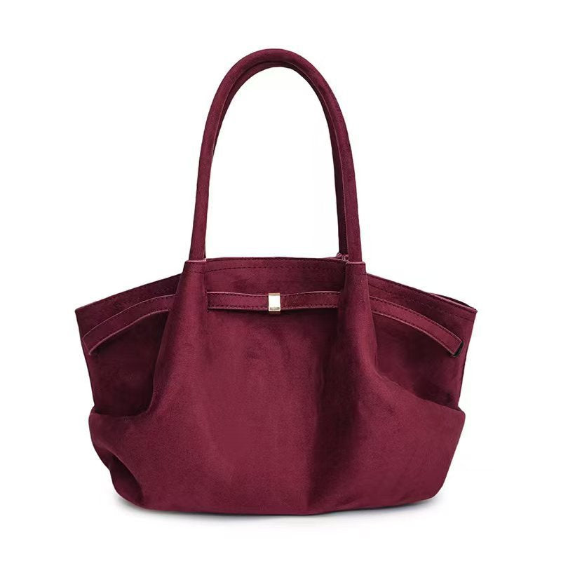 Purple-red Elegant PU Tote Bag - Soft and Stylish Handbag for Everyday Use