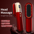 Red Mini Rechargeable Ionic Hair Straightening Comb | Portable Wireless Vibration Massage Brush for Frizz-Free, Smooth Hair