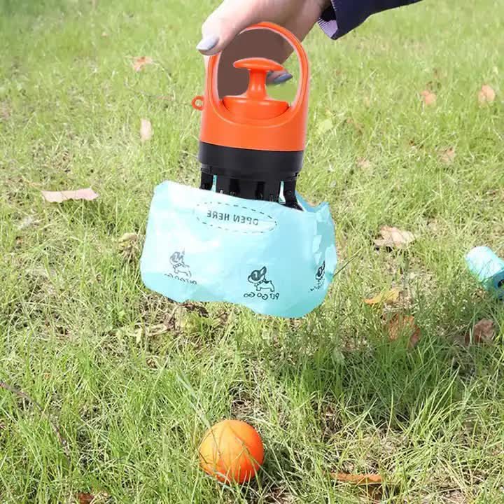 Blue Portable Dog Poop Scooper â€“ Outdoor Pet Waste Picker, Six-Claw Dog Waste Tool for Easy Clean-Up, Travel-Friendly