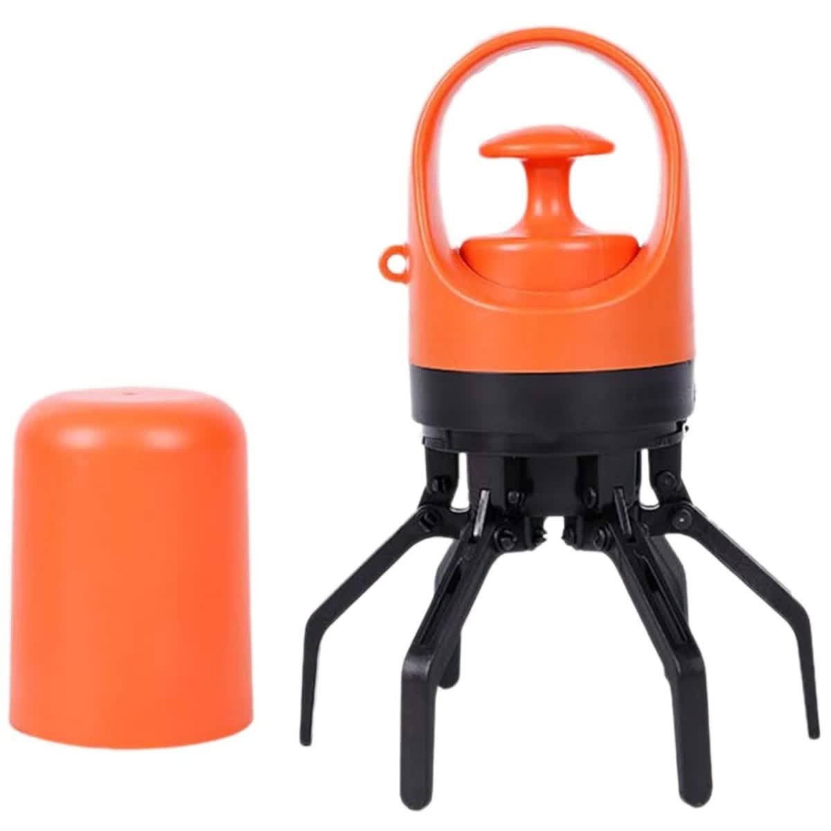 Orange Portable Dog Poop Scooper - Outdoor Pet Waste Picker, Six-Claw Dog Waste Tool for Easy Clean-Up, Travel-Friendly