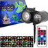 Ground Insert  Outdoor Waterproof Lawn Dual-Tube Projection Light - LED Halloween & Christmas Dynamic Water Ripple Animation, Replaceable 12 Slides, Stake or Stand Mountable