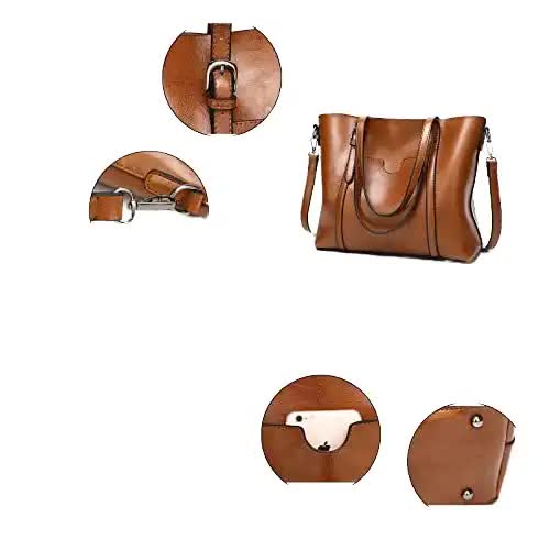 Dark Brown Fashionable Soft Leather Women's Handbag, Large Capacity Shoulder & Crossbody Tote, Casual Bucket Bag