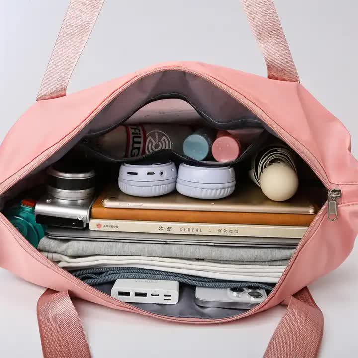 Grey Large Capacity Travel Bag with Expandable Design, Waterproof & Wet-Dry Separation, 360Â° Spinner Wheels - Ideal for Students, Business, and Maternity