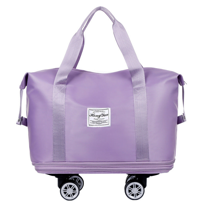 Light Purple Large Capacity Travel Bag with Expandable Design, Waterproof & Wet-Dry Separation, 360Â° Spinner Wheels - Ideal for Students, Business, and Maternity