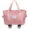 Pink Large Capacity Travel Bag with Expandable Design, Waterproof & Wet-Dry Separation, 360Â° Spinner Wheels - Ideal for Students, Business, and Maternity