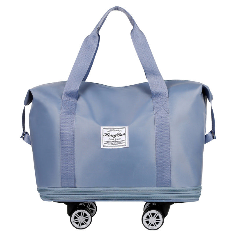 Blue Large Capacity Travel Bag with Expandable Design, Waterproof & Wet-Dry Separation, 360Â° Spinner Wheels - Ideal for Students, Business, and Maternity