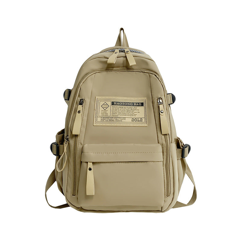 Khaki Stylish and Simple Backpack for High School and College Students  Trendy Womenâ€™s Casual Backpack for Travel and Daily Use