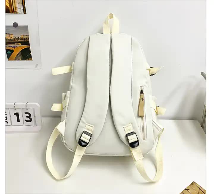 Khaki Stylish and Simple Backpack for High School and College Students  Trendy Womenâ€™s Casual Backpack for Travel and Daily Use