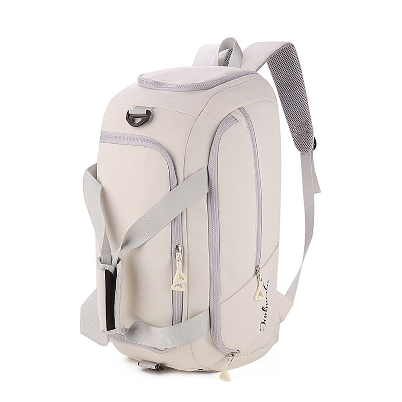 White Large Capacity Travel Backpack  Multi-Function Carry-On Bag for Clothes, Luggage Storage, and Business Trips