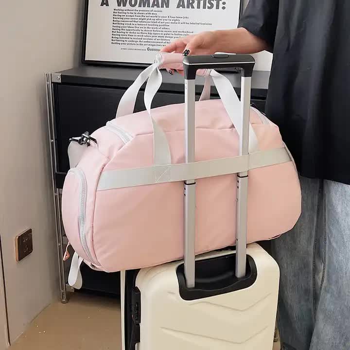 White Large Capacity Travel Backpack  Multi-Function Carry-On Bag for Clothes, Luggage Storage, and Business Trips