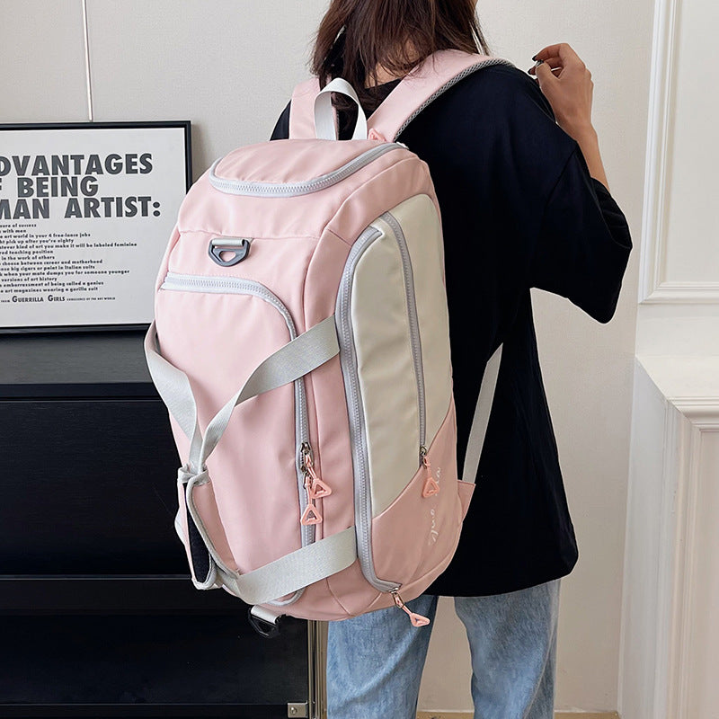 Black Large Capacity Travel Backpack  Multi-Function Carry-On Bag for Clothes, Luggage Storage, and Business Trips