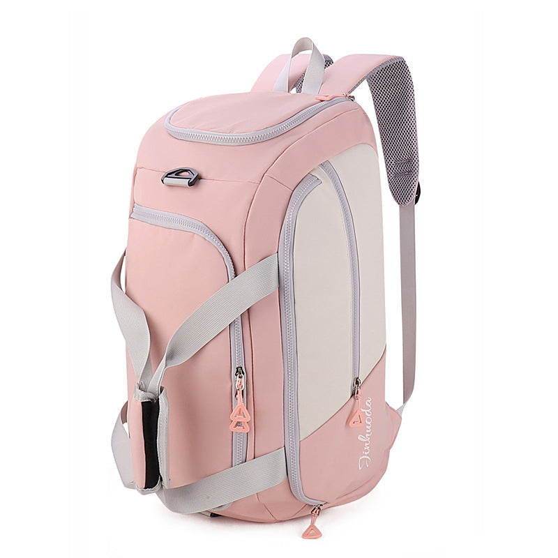 Pink Large Capacity Travel Backpack  Multi-Function Carry-On Bag for Clothes, Luggage Storage, and Business Trips