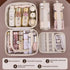White 5-in-1 Multi-Function PU Makeup Organizer  Large Capacity Cosmetic Storage Bag with Dividers, Portable and Premium Quality