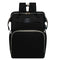 Black Portable Mommy Bag with Baby Crib  Multi-Function Baby Diaper Backpack, Lightweight and Large Capacity for Moms