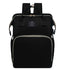 Black Portable Mommy Bag with Baby Crib  Multi-Function Baby Diaper Backpack, Lightweight and Large Capacity for Moms