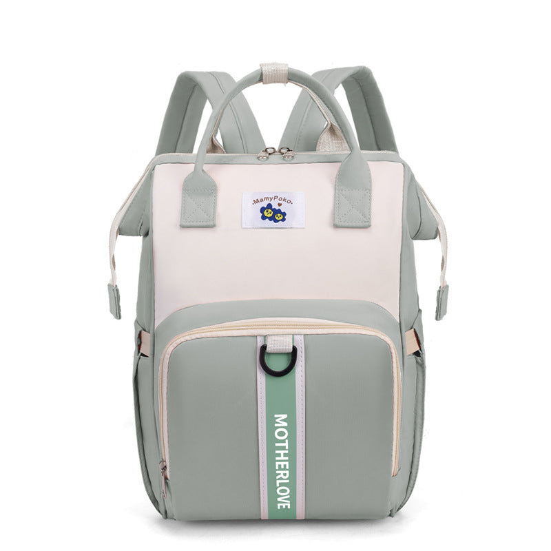 Green New Large Capacity Mommy Bag  Portable and Lightweight Multi-Function Diaper Backpack, Stylish Baby and Mom Storage Bag