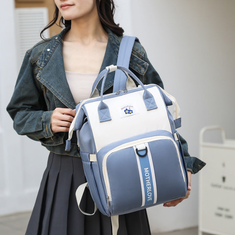 Green New Large Capacity Mommy Bag  Portable and Lightweight Multi-Function Diaper Backpack, Stylish Baby and Mom Storage Bag