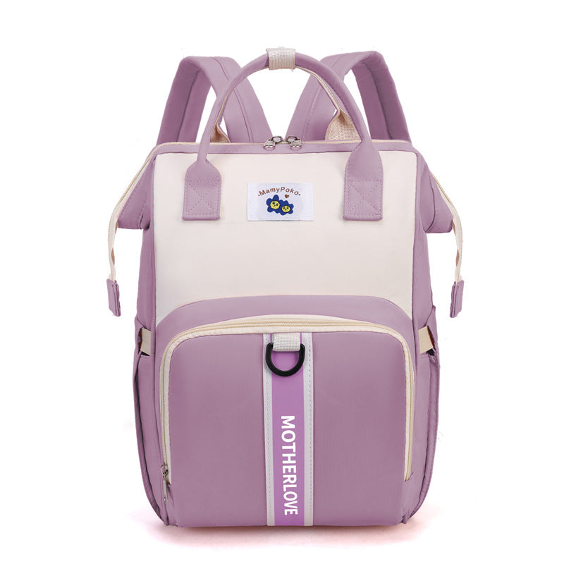 Purple New Large Capacity Mommy Bag â€“ Portable and Lightweight Multi-Function Diaper Backpack, Stylish Baby and Mom Storage Bag