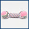 2 PCS Pink Durable Cotton Rope and Tennis Ball Dog Tug Toy Set for All Size Dogs