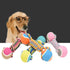 2 PCS Pink Durable Cotton Rope and Tennis Ball Dog Tug Toy Set for All Size Dogs