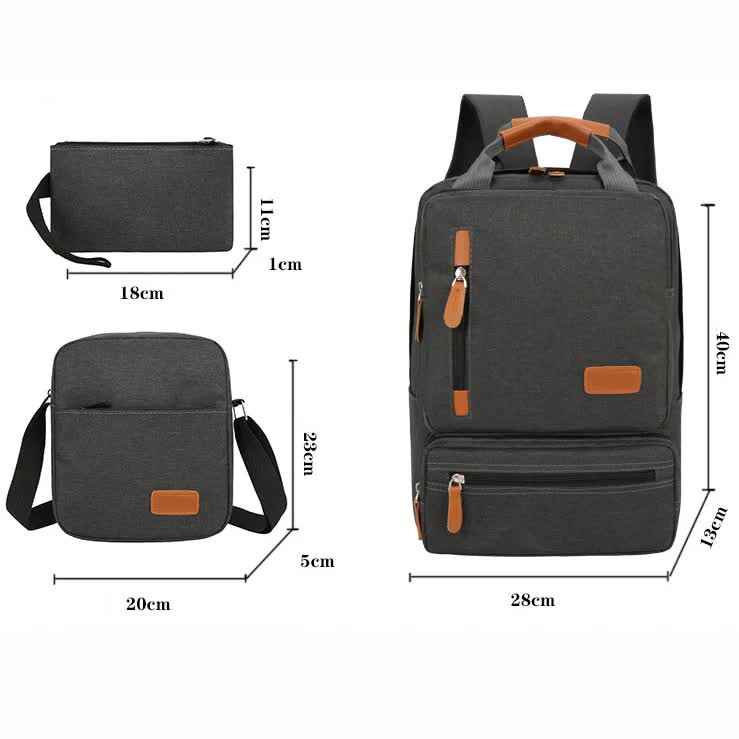 Red 3-Piece Backpack Set  Menâ€™s & Womenâ€™s Student Travel Backpack, Casual Backpack, Laptop Bag, Notebook Bag, Computer Bag