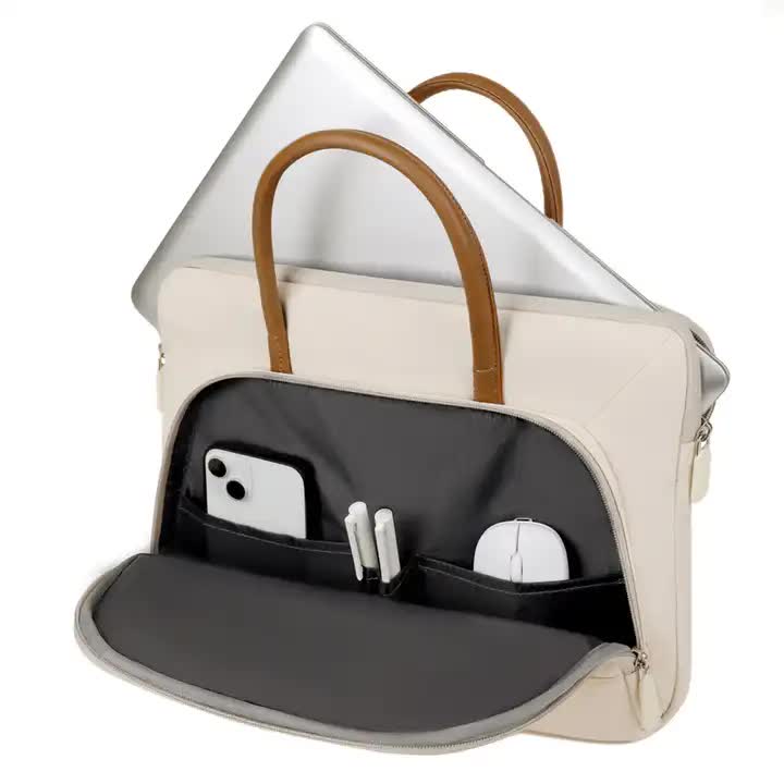 Grey Simple & Stylish Laptop Bag  Elegant Notebook Carrier for Students, Professionals, and Gift Purposes