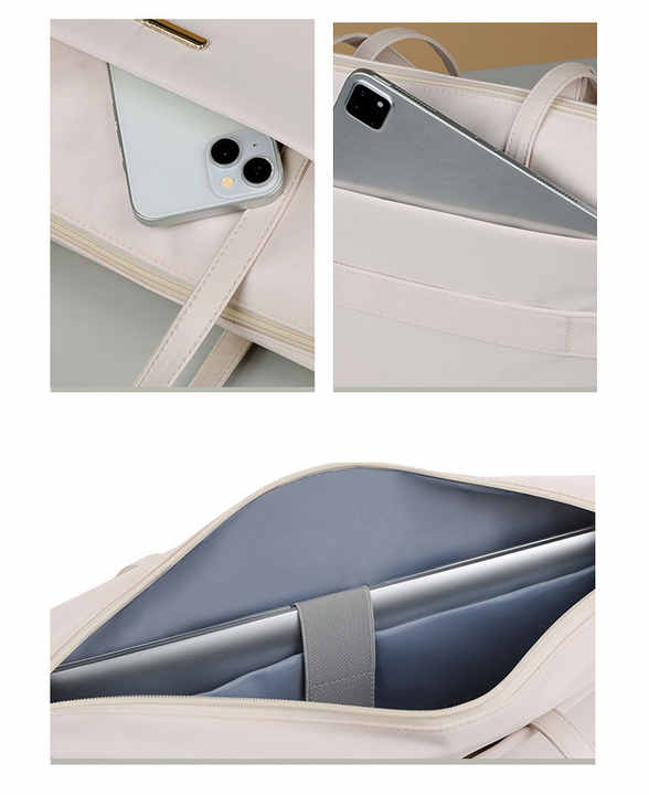 White Womenâ€™s Work Tote Bag  New Fashionable Laptop Bag, Large Capacity Business Briefcase, Commute & Office Tote