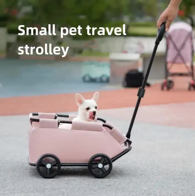 Pink Compact Foldable Pet Stroller for Dogs and Cats  Lightweight Travel Pushchair for Small Pets, Teddy Dogs, and Cats  Portable and Collapsible Pet Buggy for Outdoor Adventures