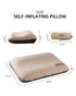 Black Automatic Inflatable 3D Outdoor Sponge Pillow - Portable Camping Travel Neck Cushion, Comfortable Air Mattress for Tent, Versatile Nap Pillow