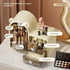 Black Rotating Desktop Cosmetic Organizer  High-End Dustproof Wall-Mounted Storage Box with Drawer for Vanity, Makeup and Toiletries