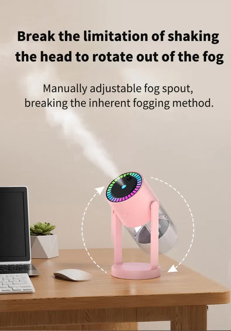 Pink Starry Sky Projection Humidifier â€“ USB Ultrasonic Car and Home Air Humidifier, Mist Diffuser for Hydration