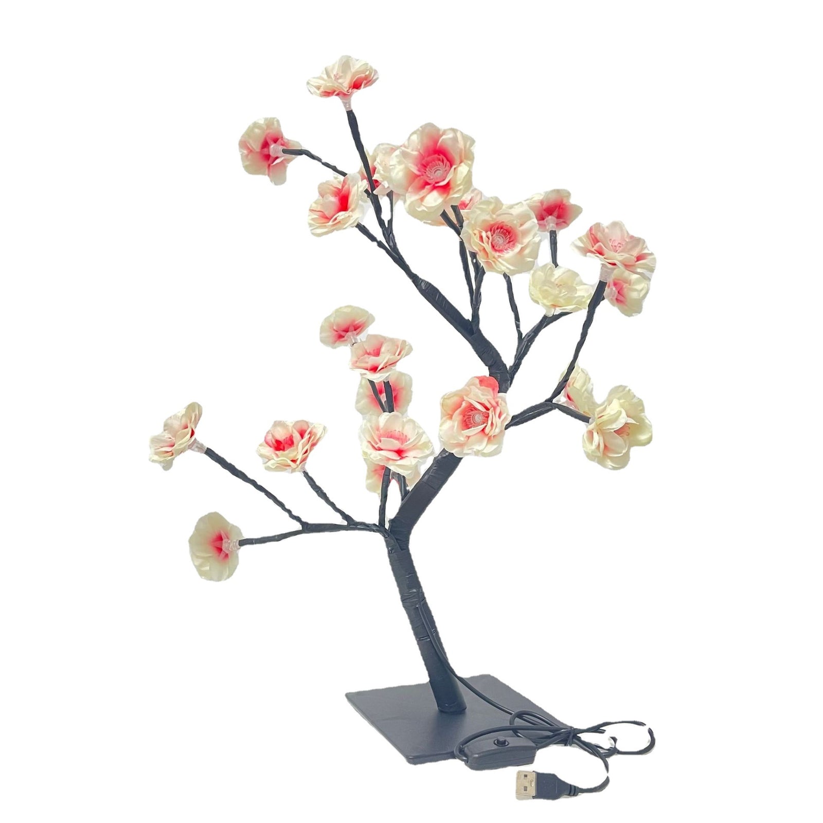 LED Rose Flower Tree Light with Detachable Base and USB Switch â€“ Decorative Night Light for Home DÃ©cor