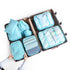 Light Blue 8-Piece Travel Organizer Set  Packing Bags for Clothes, Shoes, Underwear, and Toiletries with Drawstring and Zip Pouches