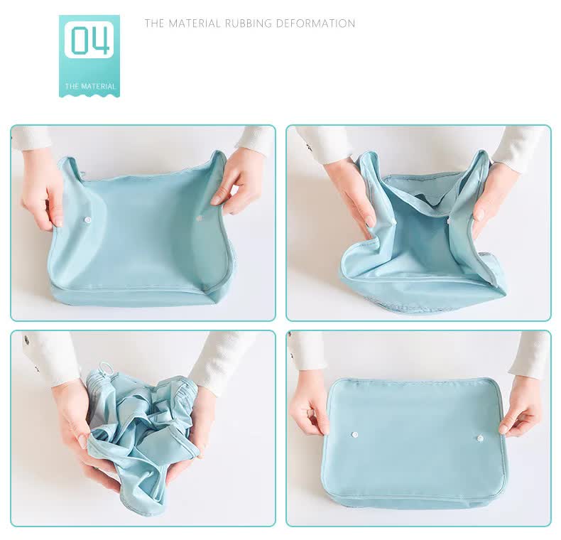 Light Blue 8-Piece Travel Organizer Set  Packing Bags for Clothes, Shoes, Underwear, and Toiletries with Drawstring and Zip Pouches