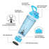 Blue Portable Electric Shaker Bottle with LED Light, 550ml Sports Protein Mixer Cup for Gym and Travel