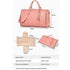 Pink  PU Leather Foldable Garment Bag, Women's Travel Duffel with Suit Carrier, Multi-Function Storage