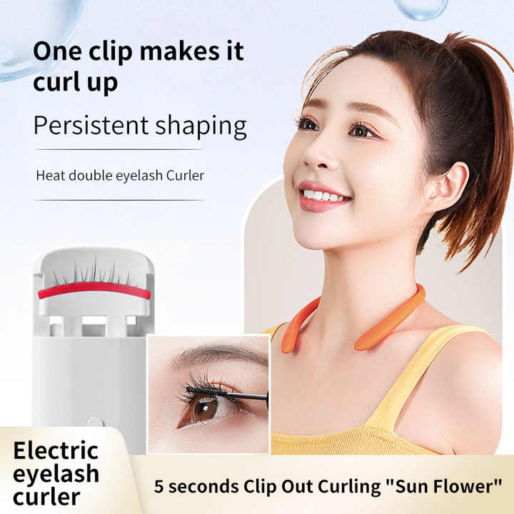 Light Blue Electric Heated Eyelash Curler, Portable Rechargeable Lash Curler, Long-Lasting Eyelash Curling Tool