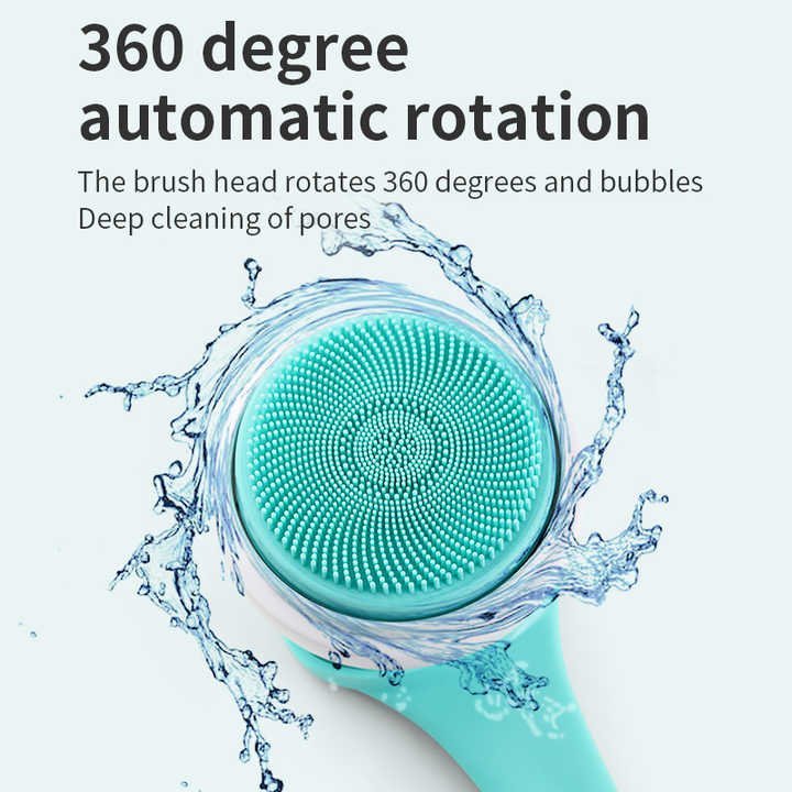 White Electric Bath Brush & Multi-Functional Massager  Long Handle Waterproof Body Cleansing Tool