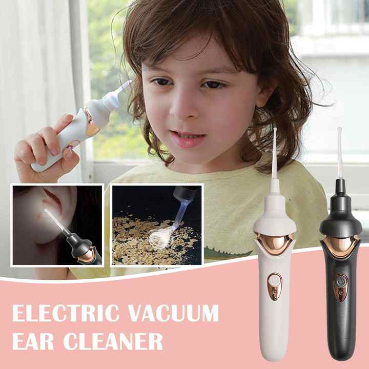 White Electric Earwax Removal Tool  LED Light Ear Cleaner for Adults and Kids, USB Rechargeable with Multiple Tips