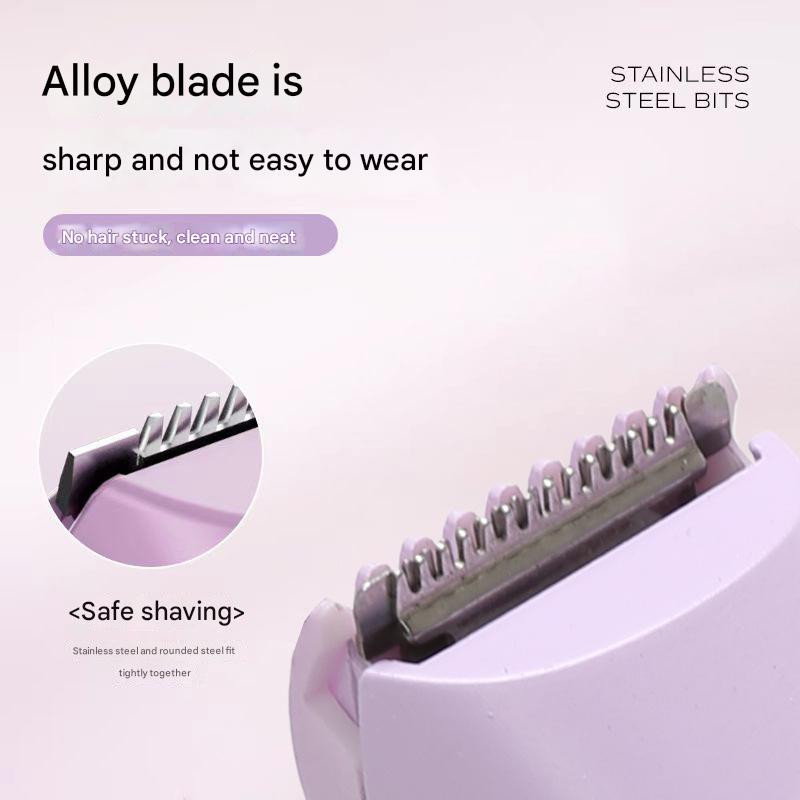 Purple Portable Wireless Electric Hair Remover  Dual-Head Rechargeable Mini Shaver for Womenâ€™s Sensitive Areas