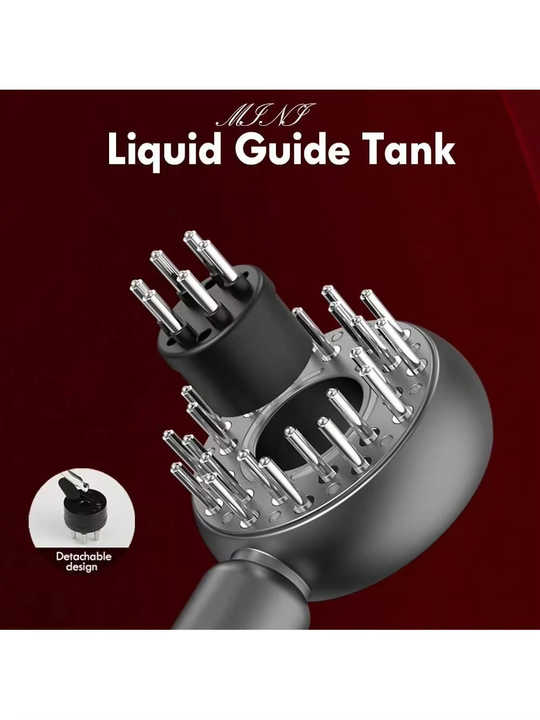 Grey Intelligent Scalp Massager Brush with Red Light Therapy  Hair Care, Volumizing, and Essence Applicator