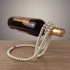 Gold Modern Floating Pearl Wine Bottle Holder  Elegant Home Decor, Unique Kitchen Accessory for Dining, Bar, and Living Room