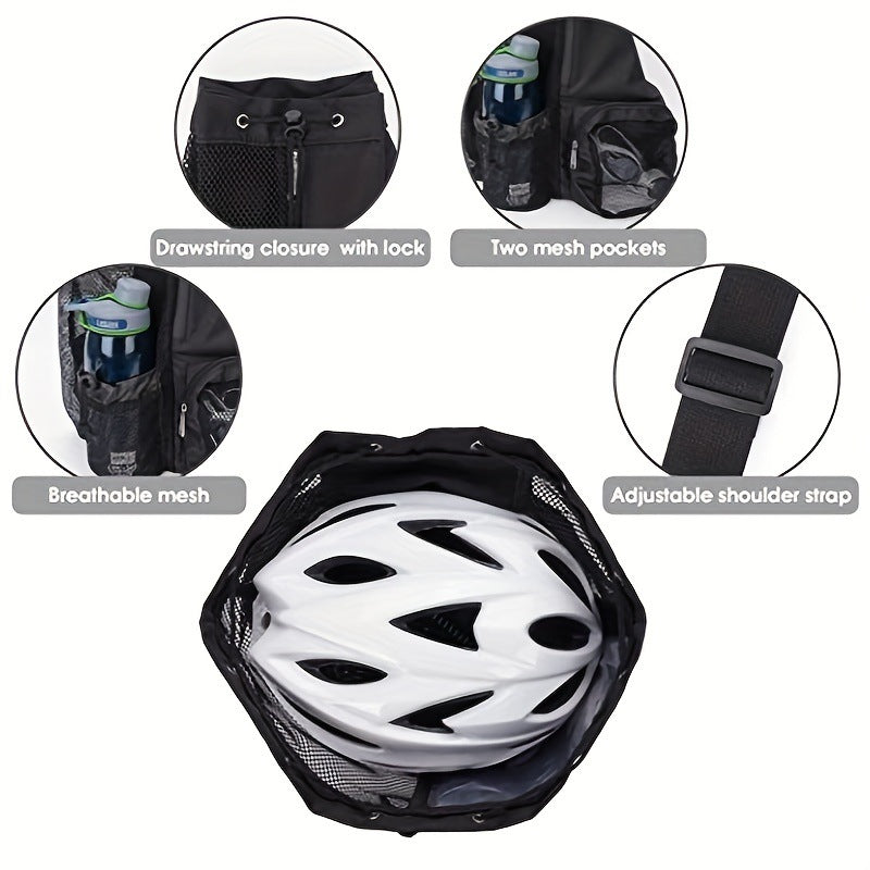 Black Mesh Drawstring Swim Backpack with Wet Pocket  Lightweight Beach, Gym, Outdoor Sports Bag  245g