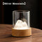 Silver Glass Mountain Ambient Night Light - USB Rechargeable Touch Control Bedside Lamp - Adjustable 3-Color Light