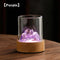 Purple Glass Mountain Ambient Night Light - USB Rechargeable Touch Control Bedside Lamp - Adjustable 3-Color Light