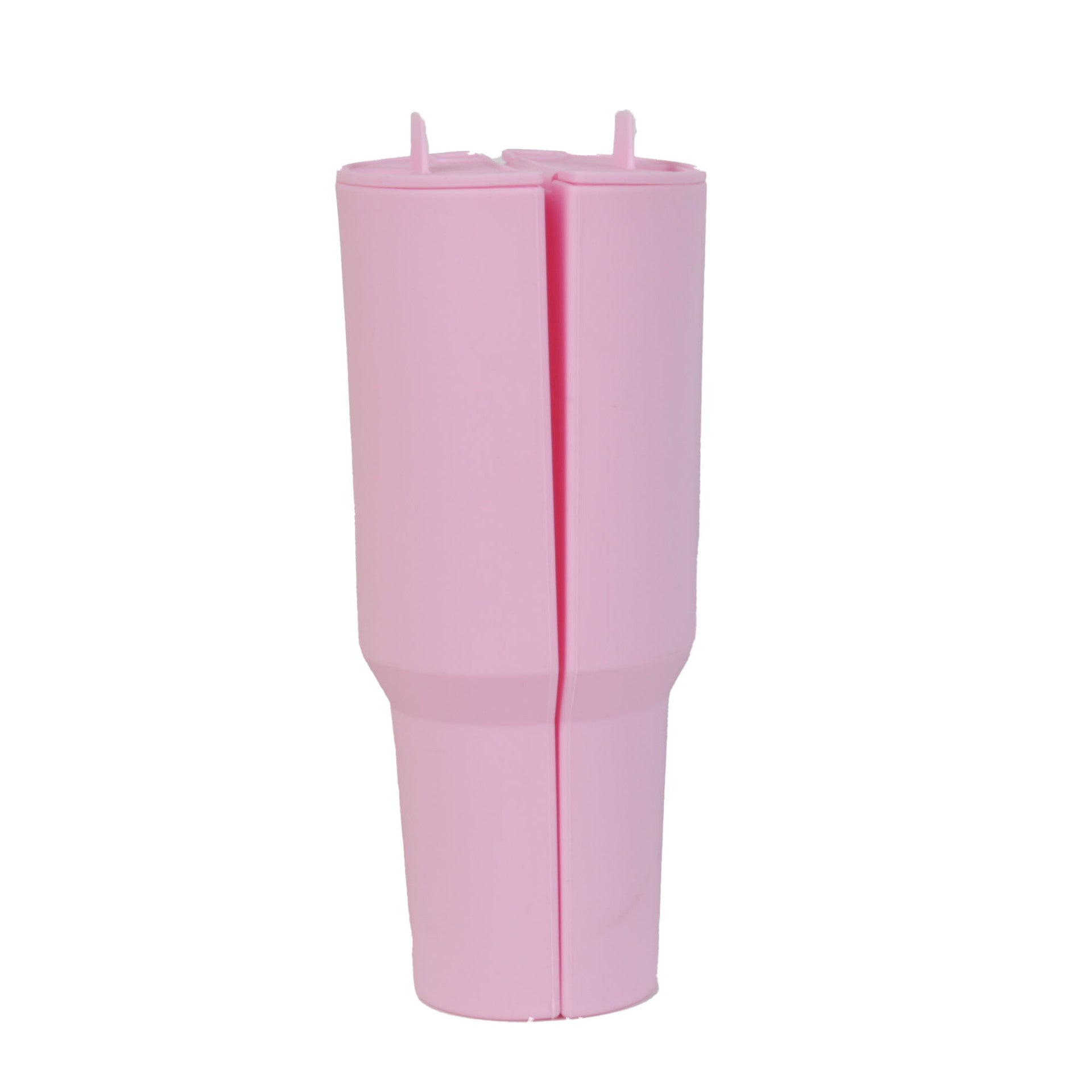 Pink 40oz Silicone Dual-Chamber Cup Separator - Food-Grade Drink Divider, Cold Drink Mug with Separate Compartments, BPA-Free Silicone Liner for Beverages, Juice, Coffee, and Tea